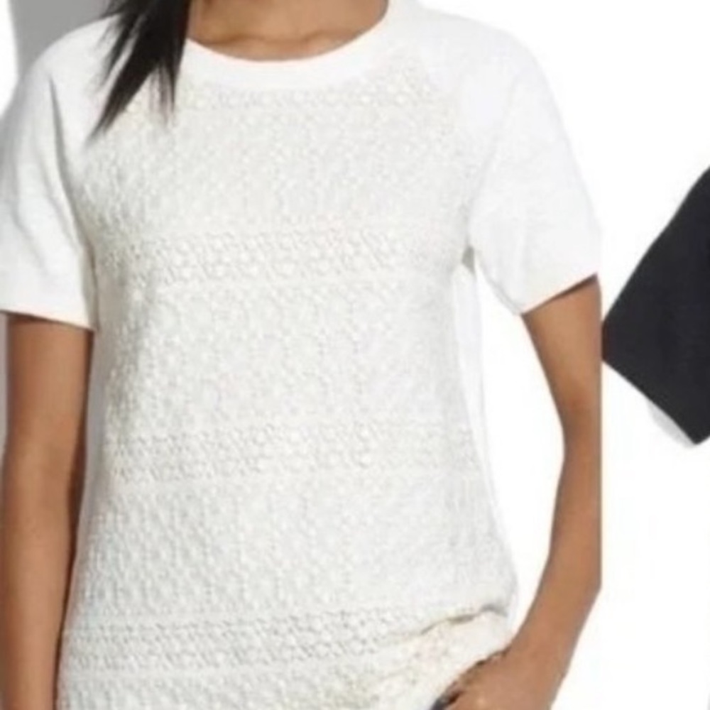 Madewell raglan crochet front top